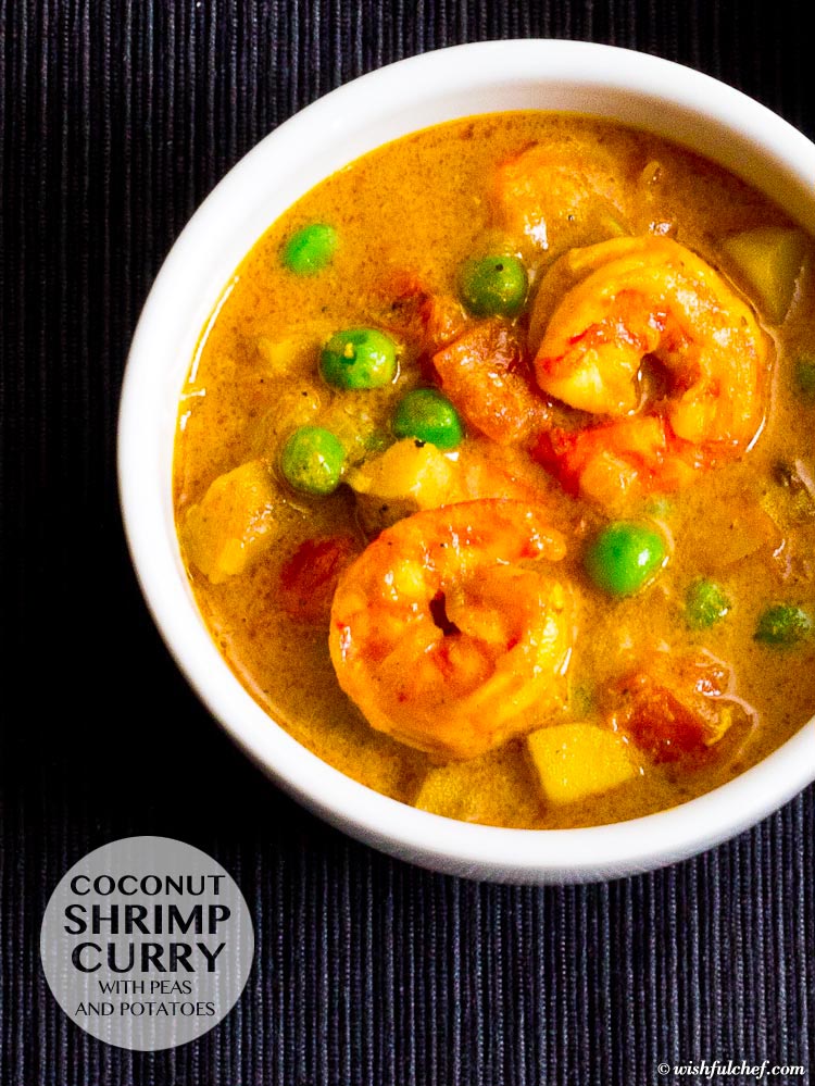 Coconut Shrimp Curry with Peas and Potatoes