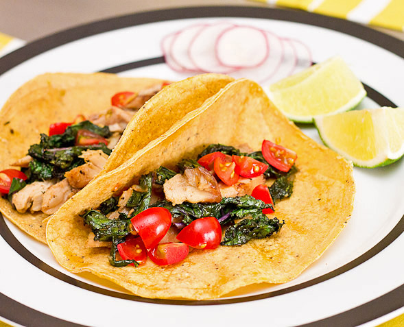 Chicken and Kale Tacos