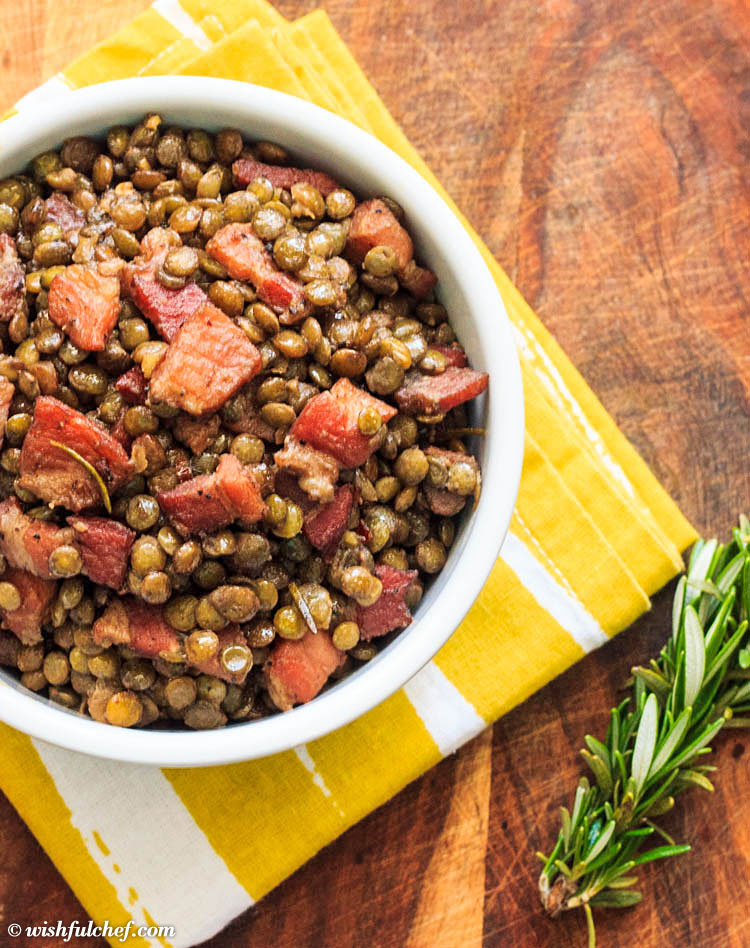 Lentils with Pancetta and Rosemary