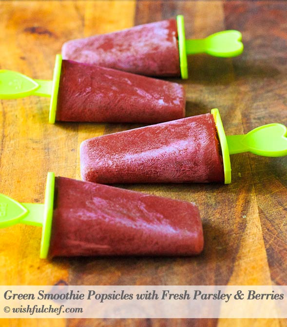 Green Smoothie Pops Parsley Berries