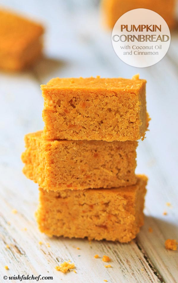 Pumpkin Cornbread with Coconut Oil and Cinnamon