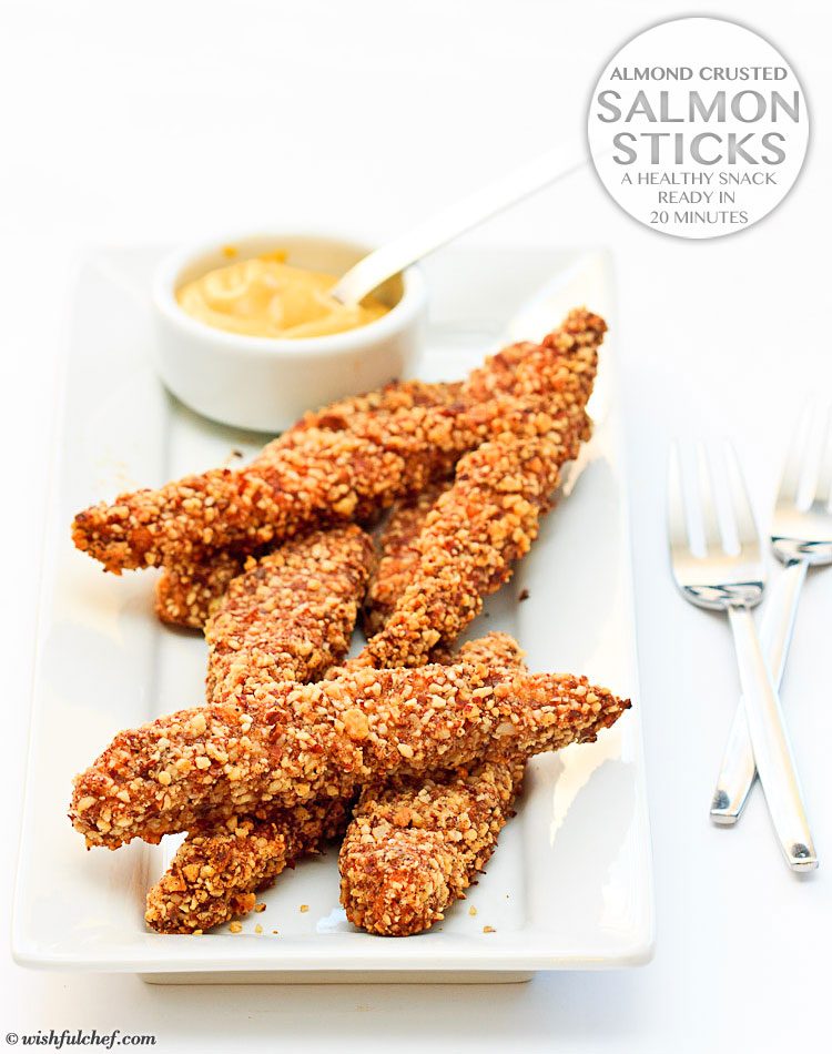 Almond Crusted Salmon Sticks