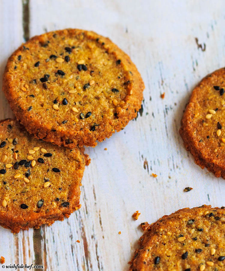 Black & White Sesame Cookies with 100% Whole Wheat