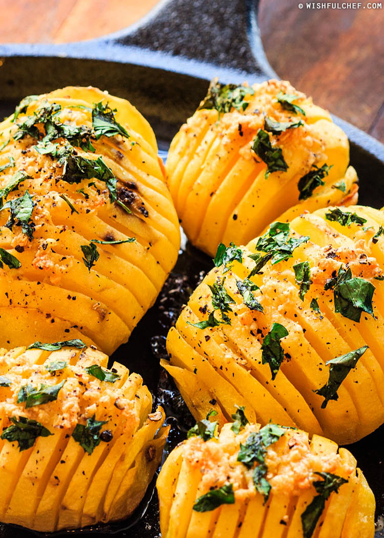 Garlic Hasselback Potatoes