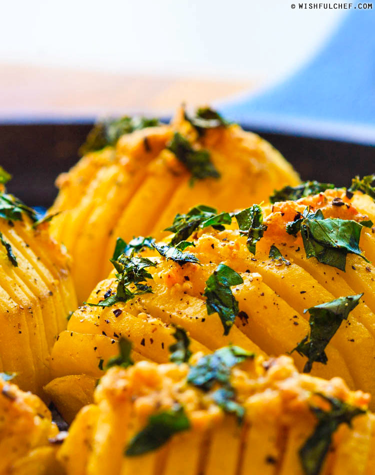 Garlic Hasselback Potatoes