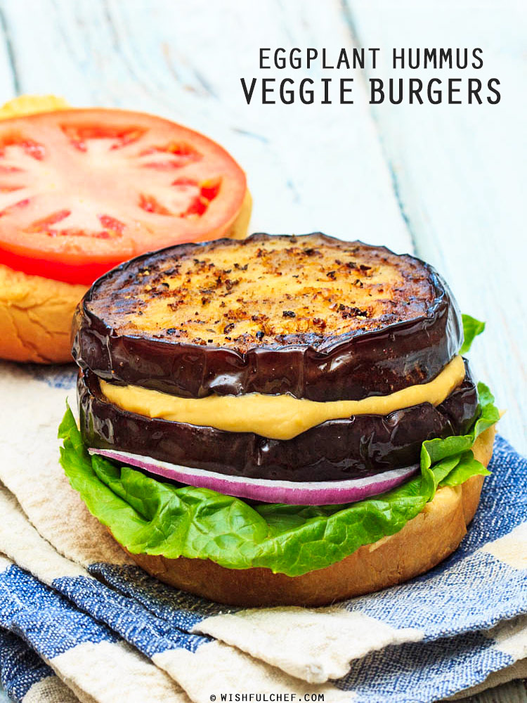 Eggplant Hummus Veggie Burgers