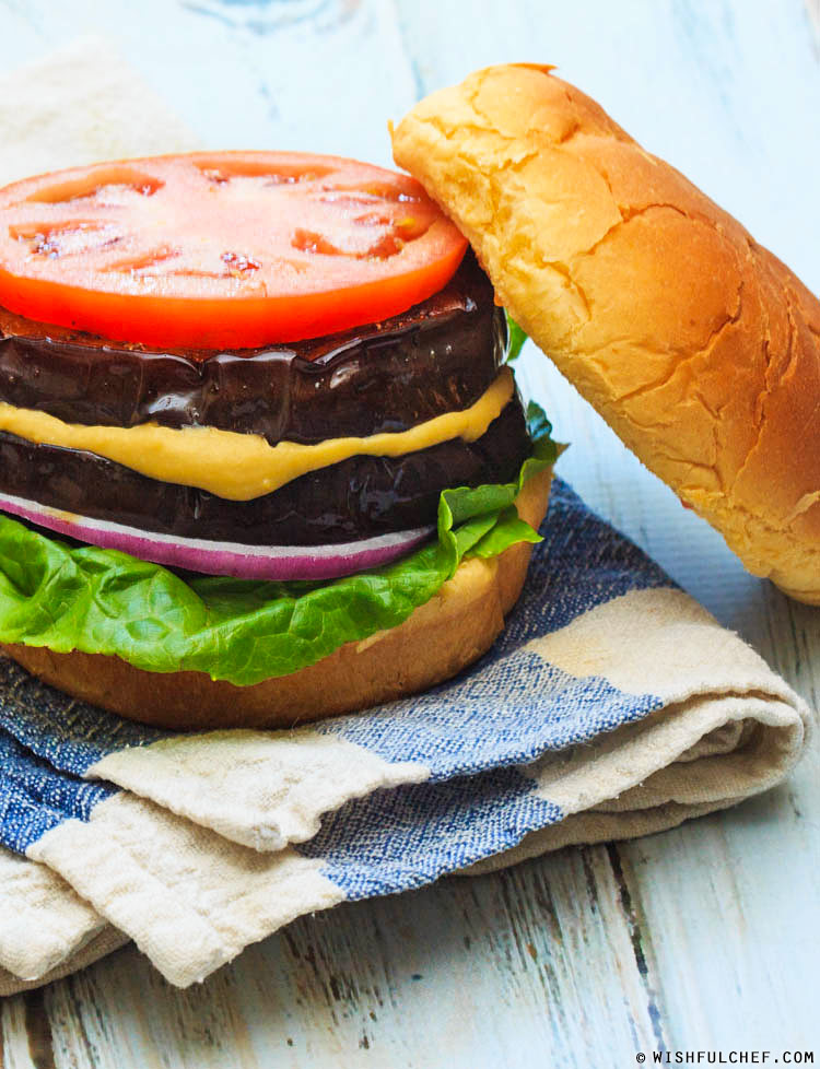 Eggplant Hummus Veggie Burgers